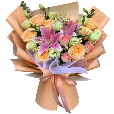 梅州11朵玫瑰桔梗百合,陪你每个季节