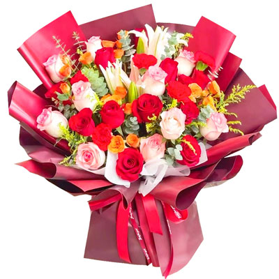 梅州22朵玫瑰百合，追求真爱幸福
